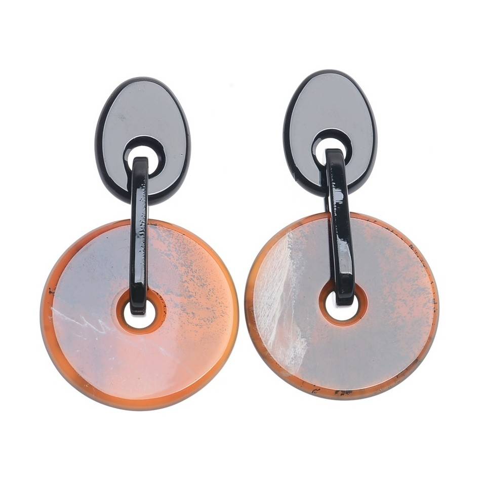 RESIN DOUBLE COIN EARRINGS