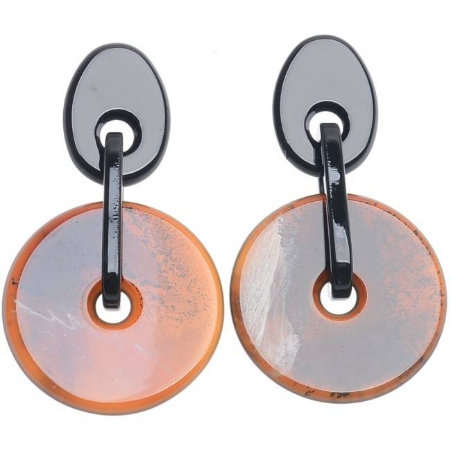 RESIN DOUBLE COIN EARRINGS