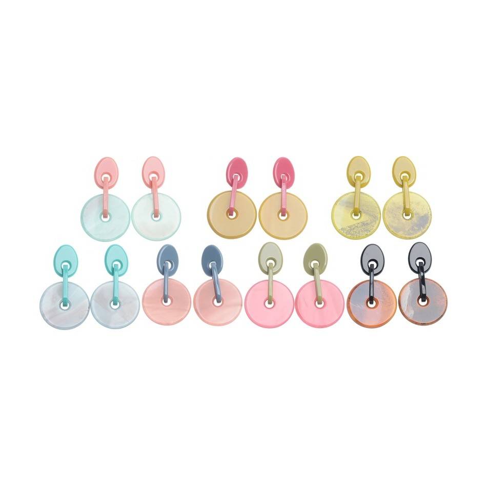 RESIN DOUBLE COIN EARRINGS