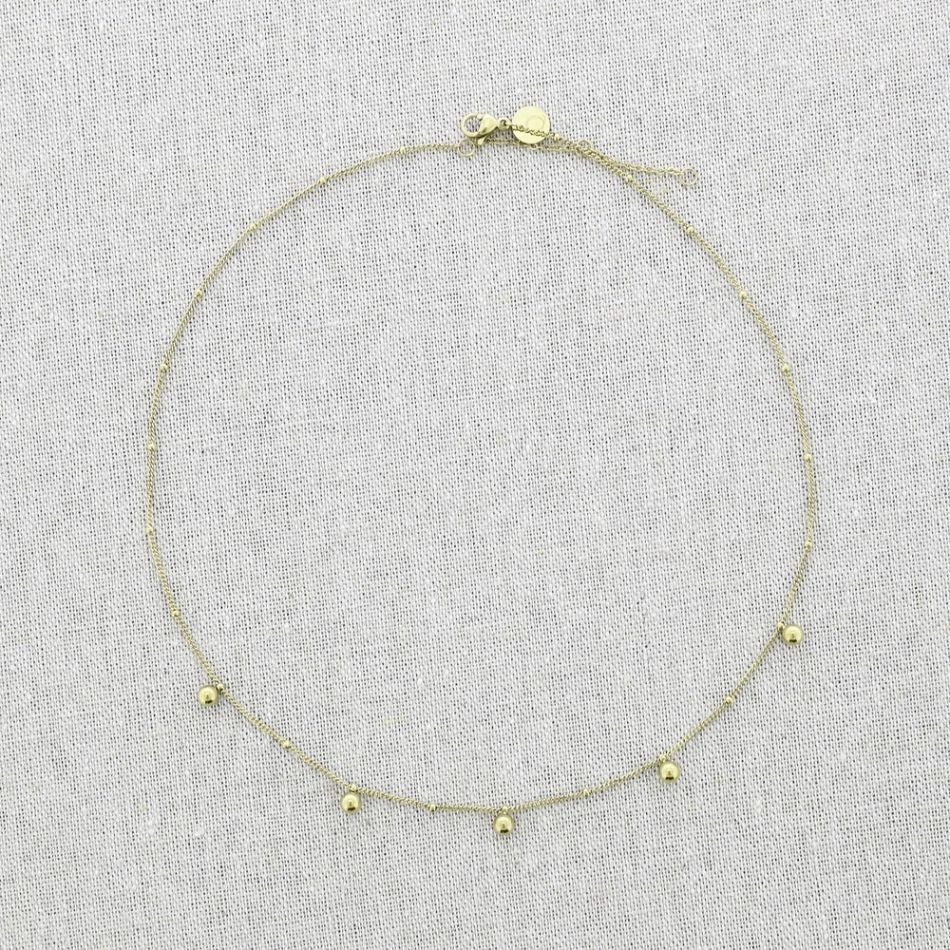 STEEL SHORT NECKLACE WITH BALLS