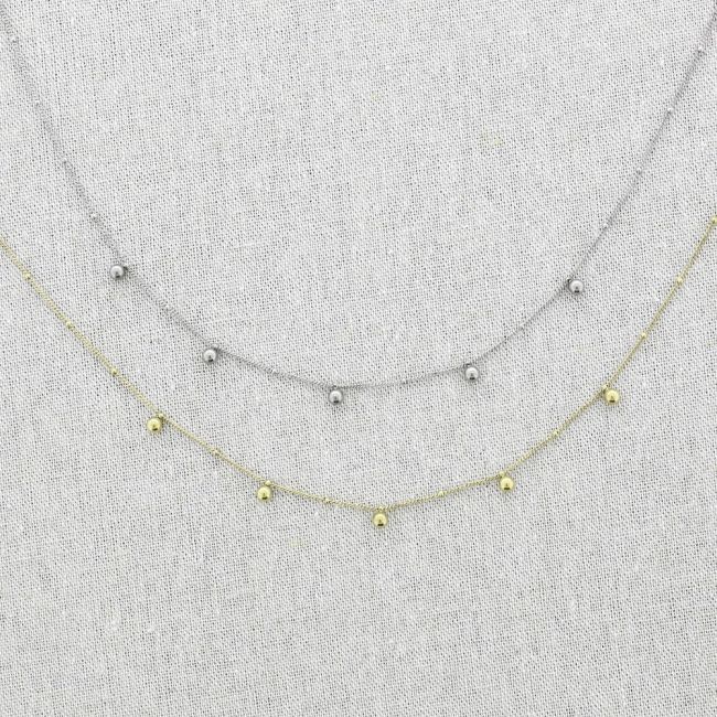 STEEL SHORT NECKLACE WITH BALLS