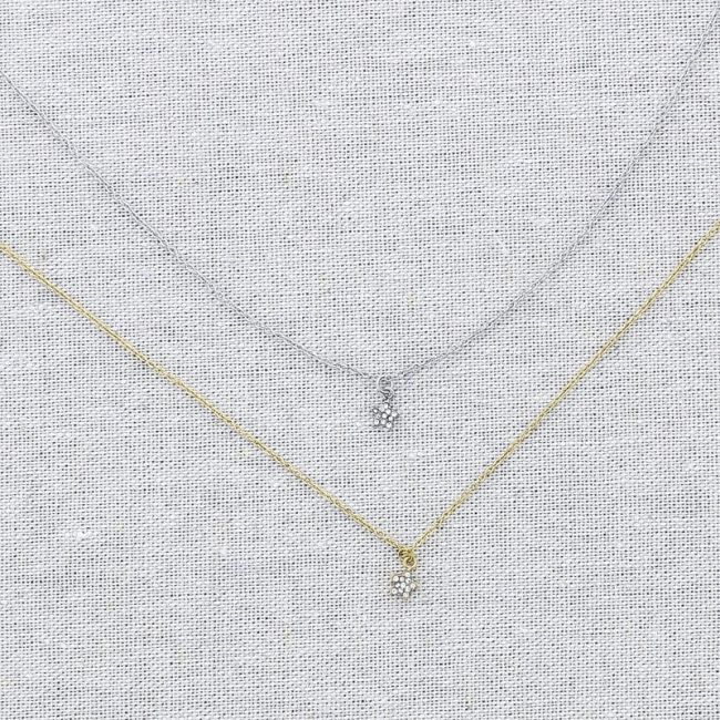 STEEL SHORT NECKLACE PENDANT LITTLE STAR STRASS