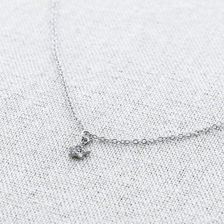 GARGANTILLA ACERO COLGANTE ESTRELLITA STRASS