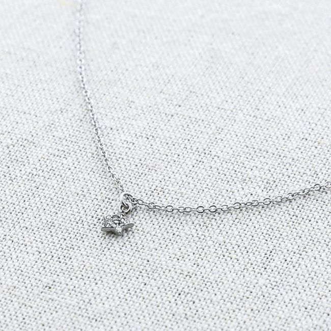 GARGANTILLA ACERO COLGANTE ESTRELLITA STRASS