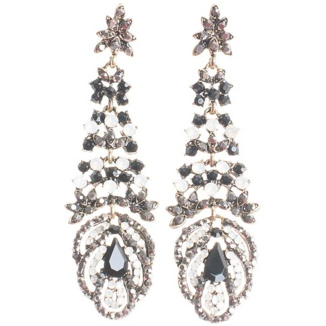 PENDIENTES METAL STRASS