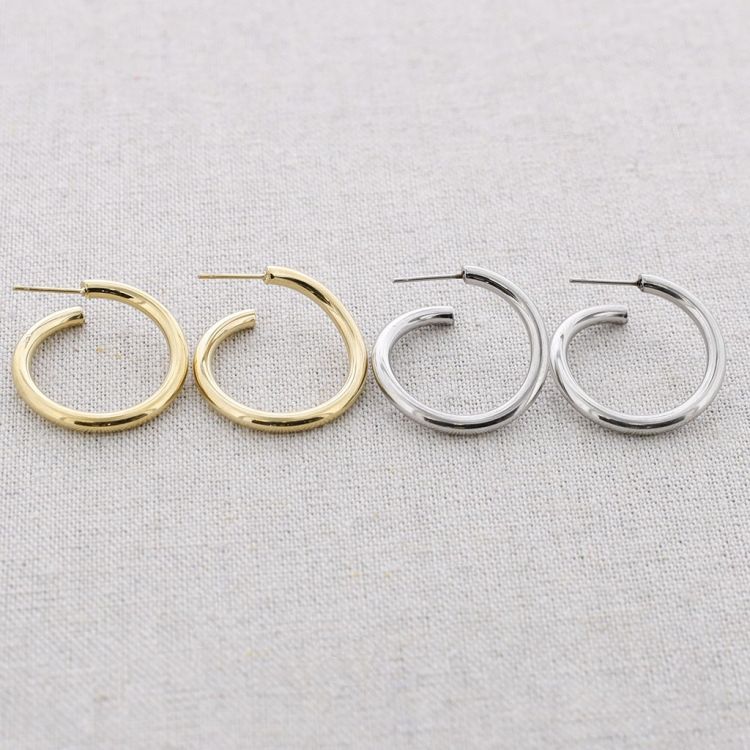 PENDIENTES ACERO ARO FORMA IRREGULAR 2