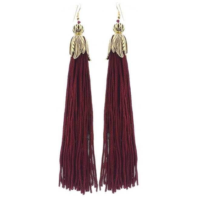 FRINGED METAL PETAL EARRINGS