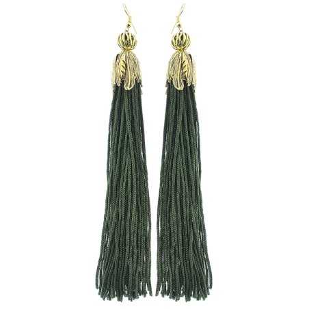 FRINGED METAL PETAL EARRINGS