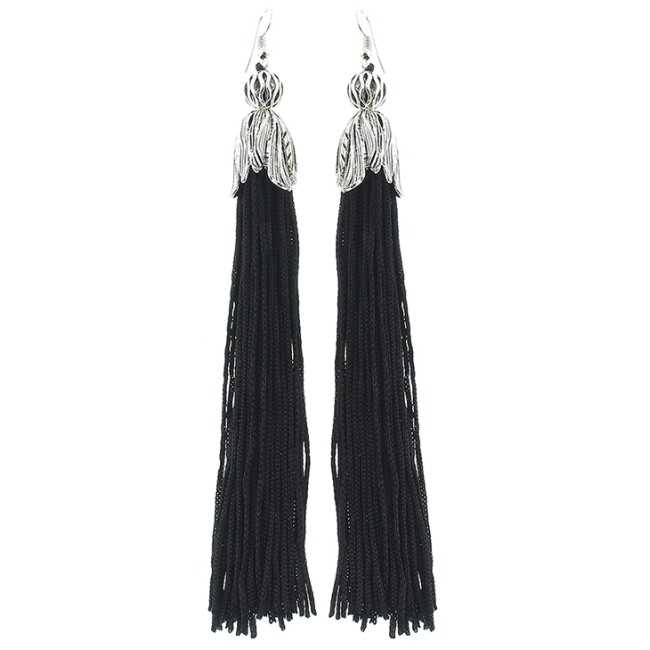 FRINGED METAL PETAL EARRINGS