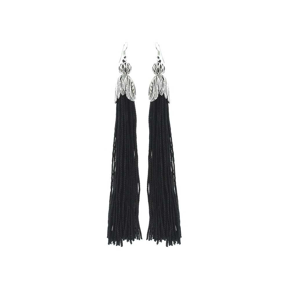 FRINGED METAL PETAL EARRINGS