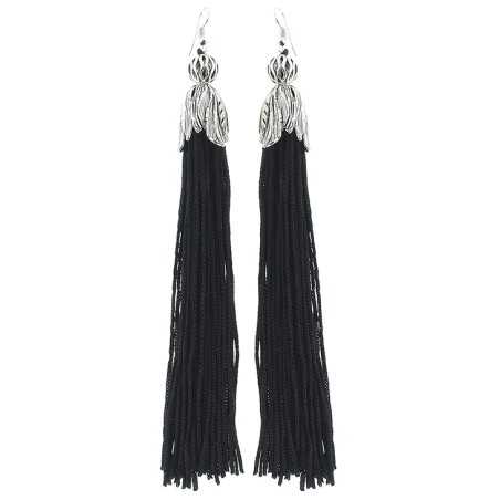 FRINGED METAL PETAL EARRINGS