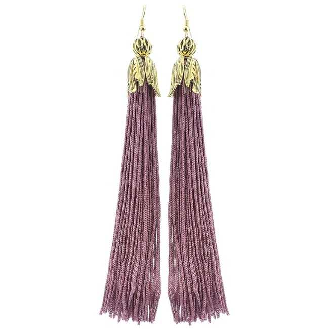 FRINGED METAL PETAL EARRINGS