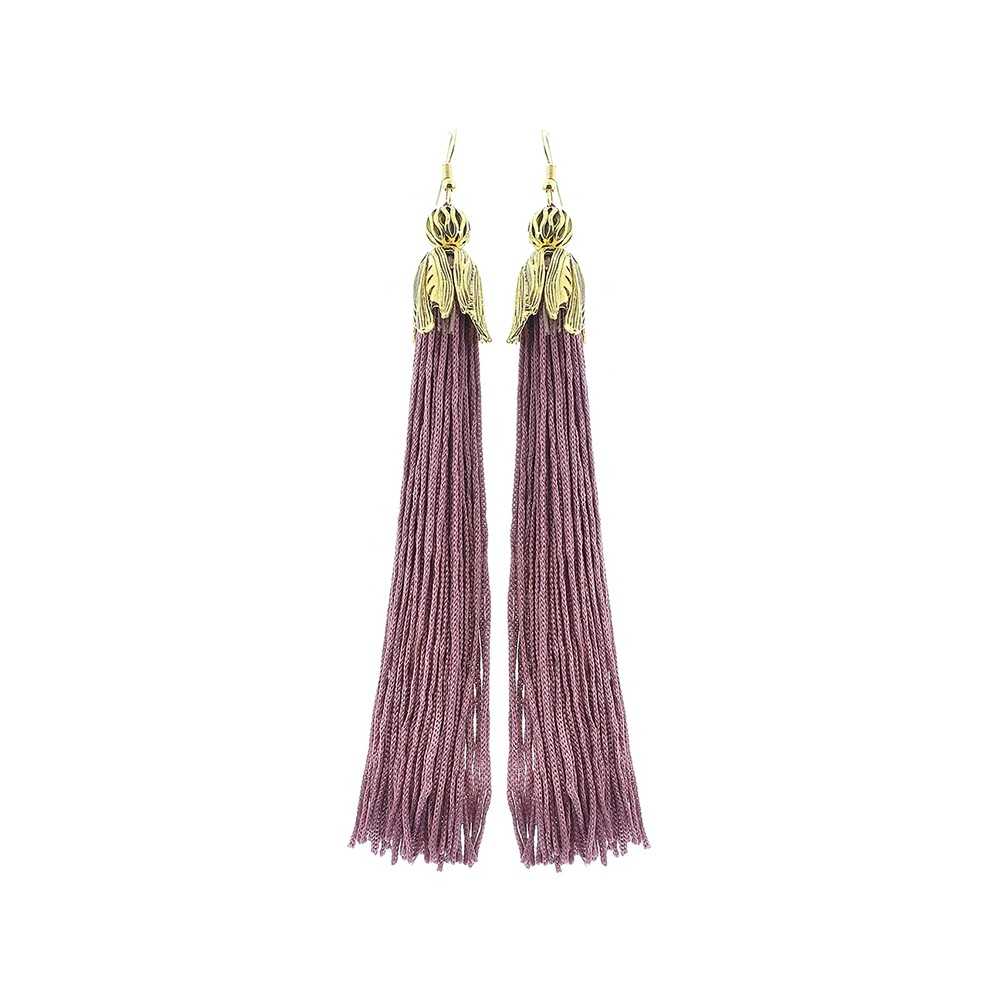 FRINGED METAL PETAL EARRINGS