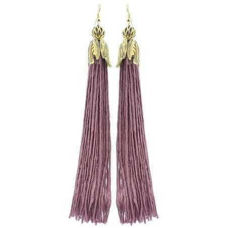 FRINGED METAL PETAL EARRINGS