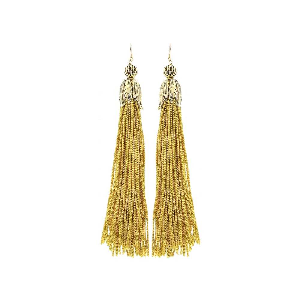 FRINGED METAL PETAL EARRINGS