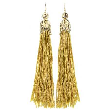 FRINGED METAL PETAL EARRINGS