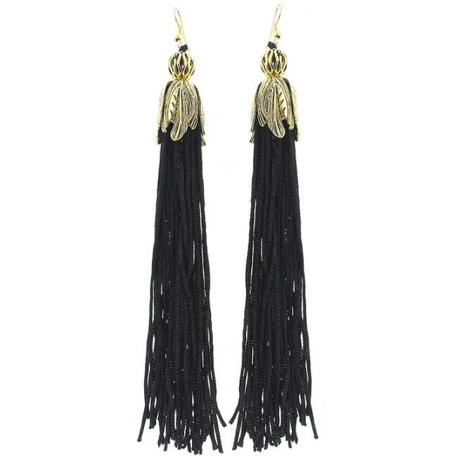 FRINGED METAL PETAL EARRINGS