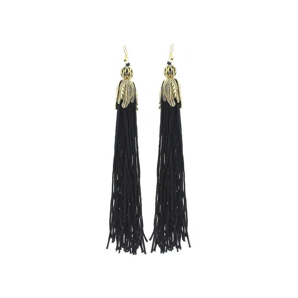 FRINGED METAL PETAL EARRINGS