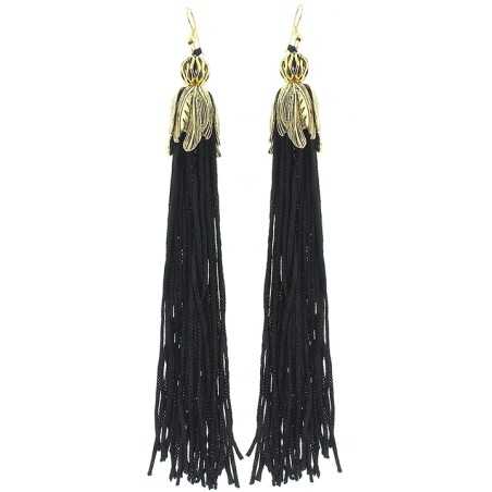 FRINGED METAL PETAL EARRINGS