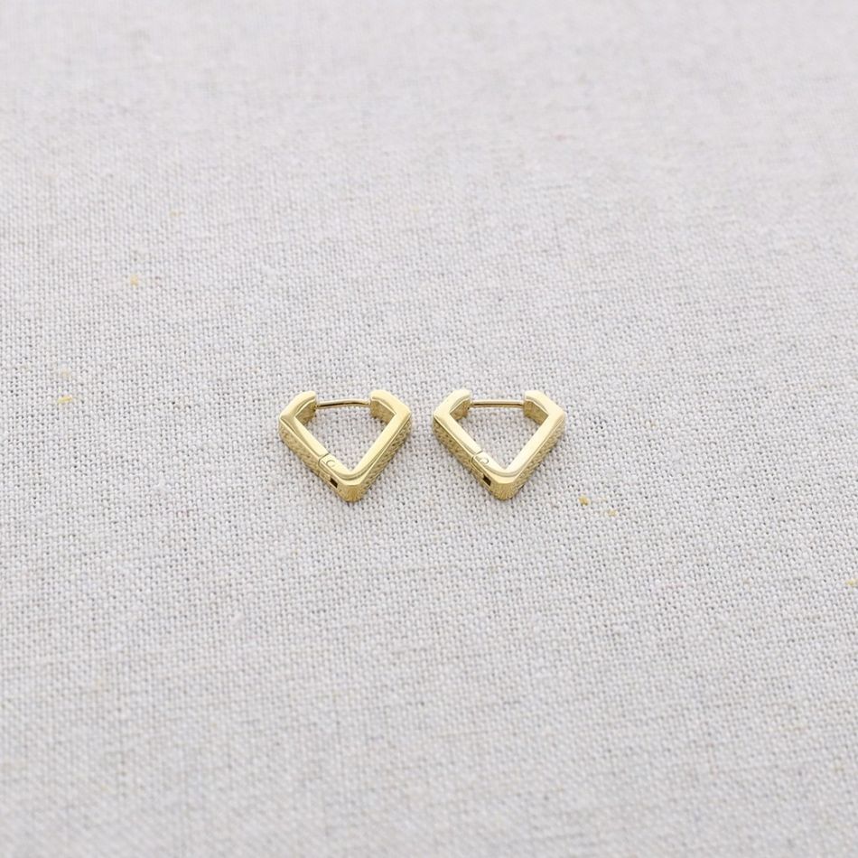 PENDIENTES ACERO ARO FORMA PICO