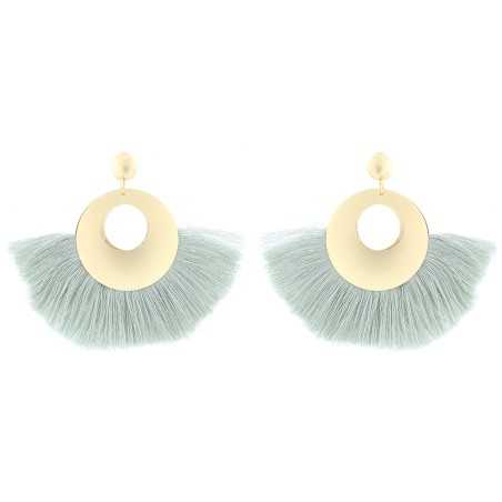 FRINGED PENDANT STUD EARRINGS