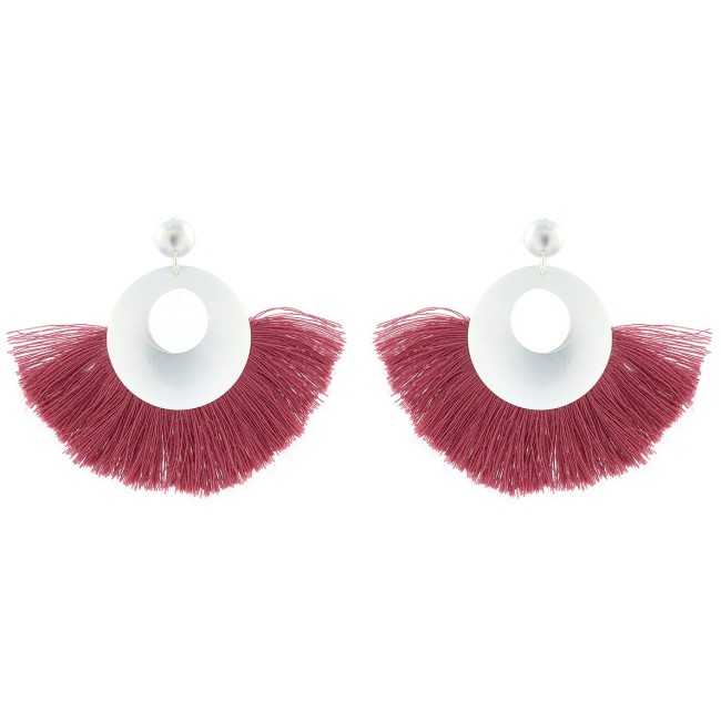 FRINGED PENDANT STUD EARRINGS