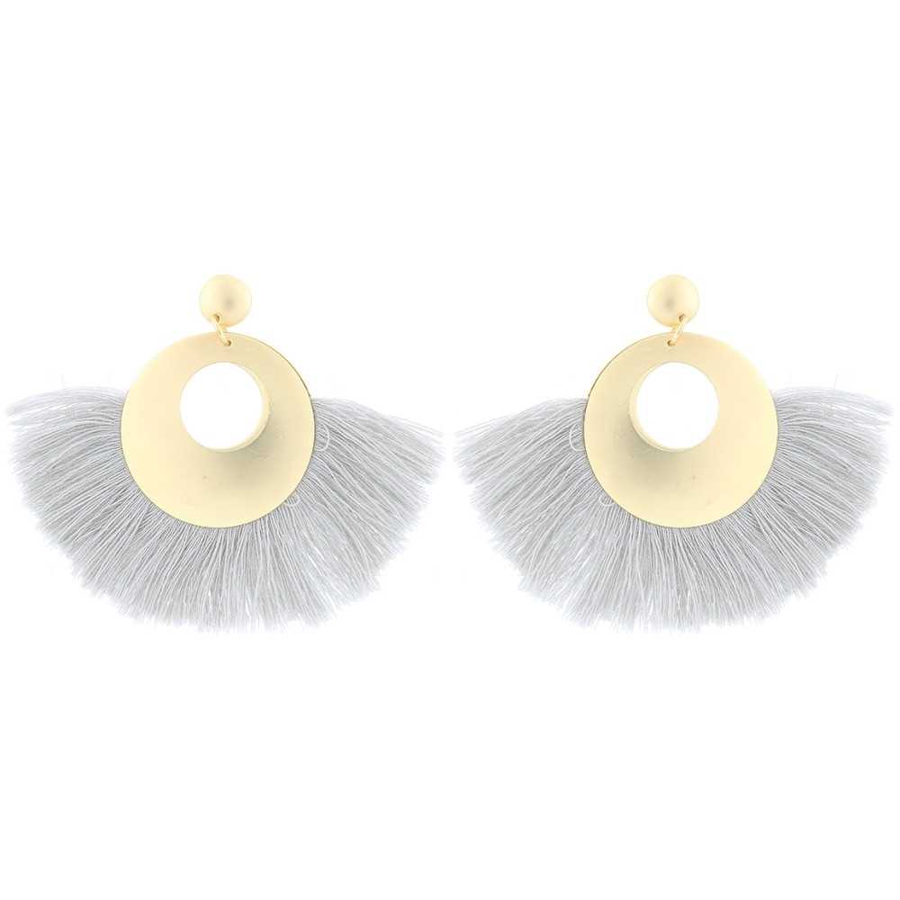 FRINGED PENDANT STUD EARRINGS