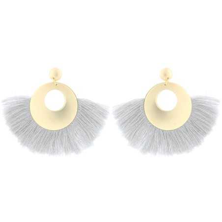 FRINGED PENDANT STUD EARRINGS