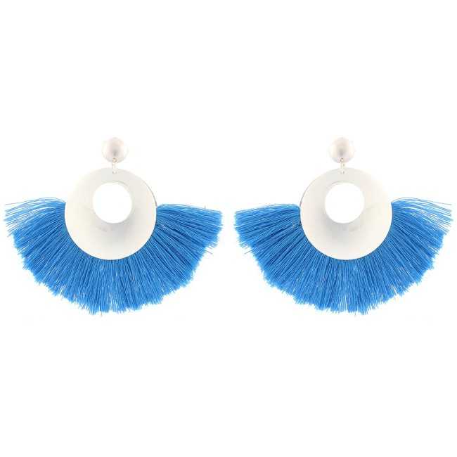 FRINGED PENDANT STUD EARRINGS