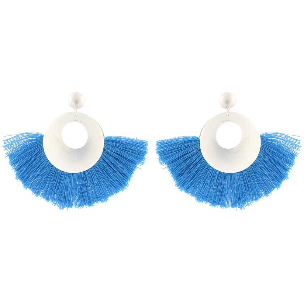 FRINGED PENDANT STUD EARRINGS