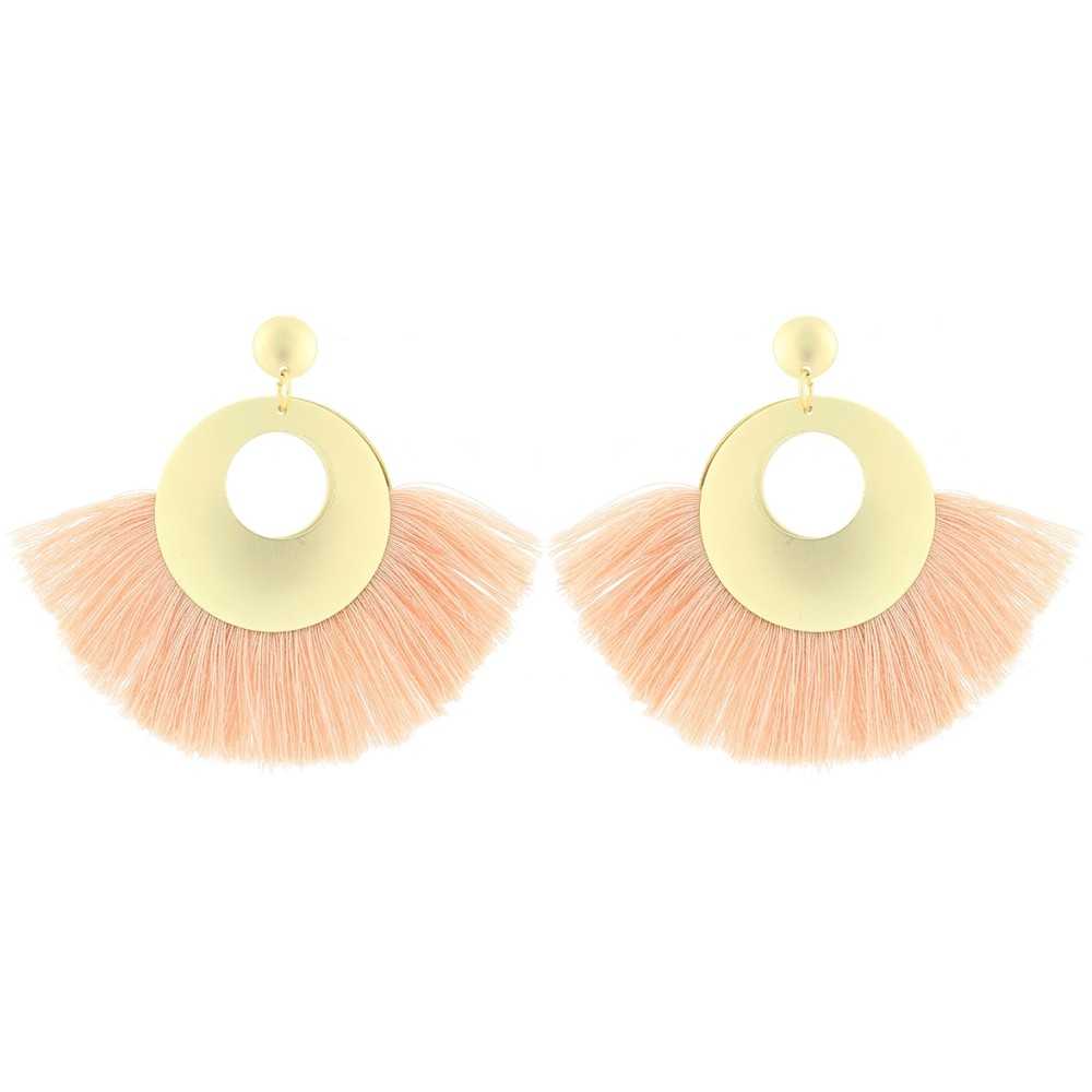 FRINGED PENDANT STUD EARRINGS