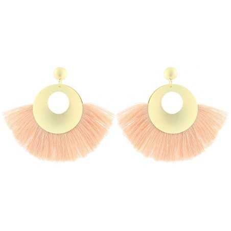 FRINGED PENDANT STUD EARRINGS