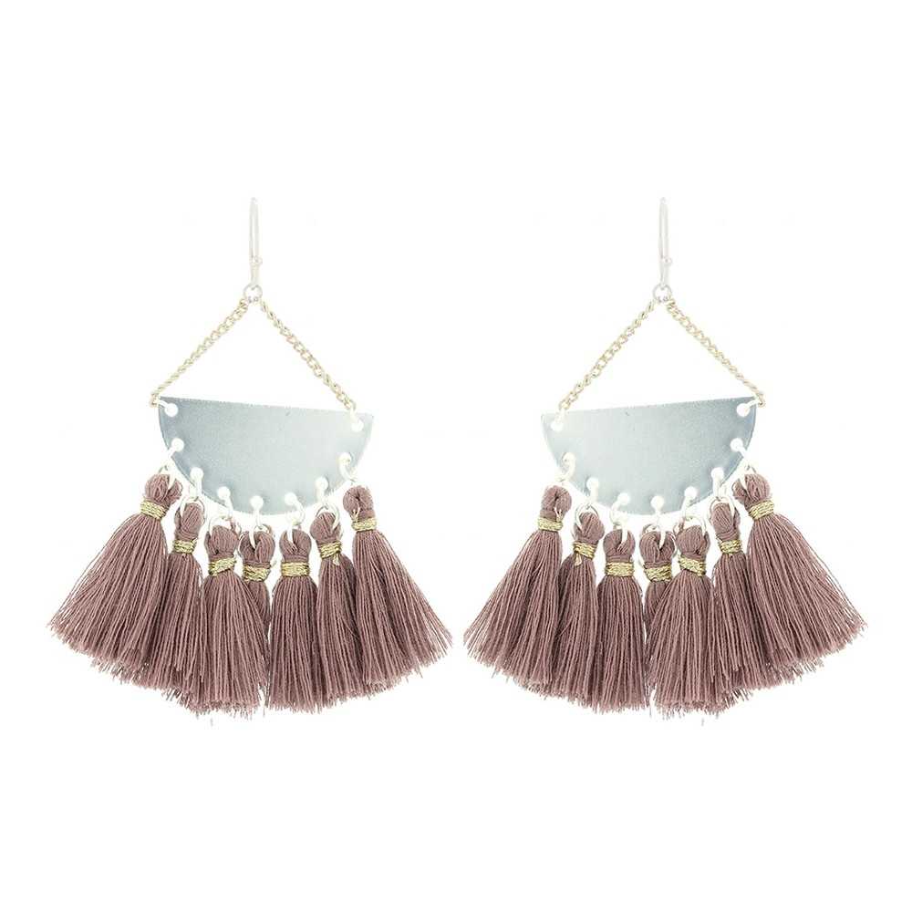 HIPPIE HOOK FRINGE DANGLING EARRINGS