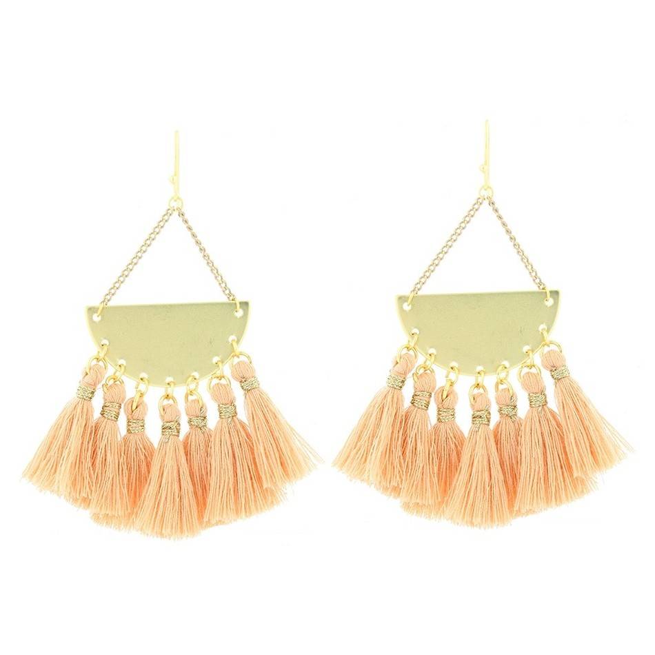 HIPPIE HOOK FRINGE DANGLING EARRINGS