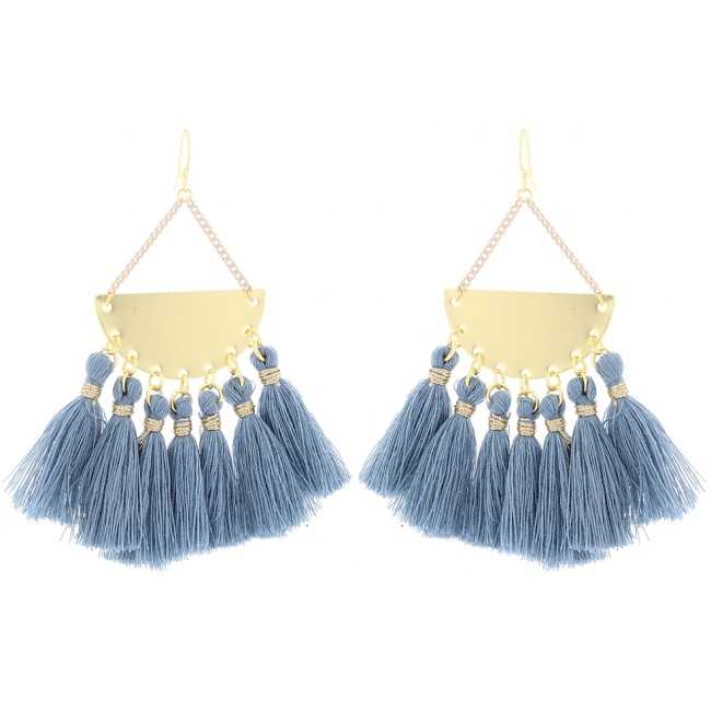 HIPPIE HOOK FRINGE DANGLING EARRINGS