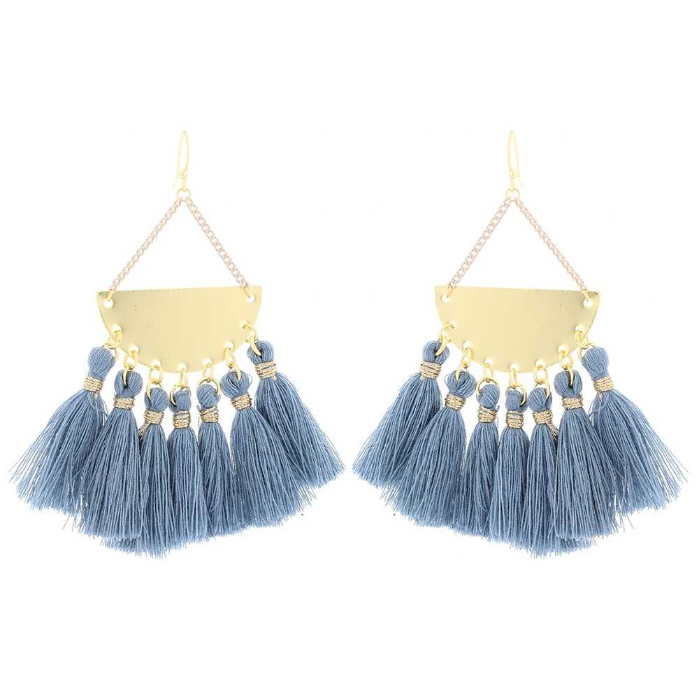 HIPPIE HOOK FRINGE DANGLING EARRINGS