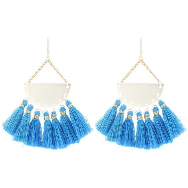 HIPPIE HOOK FRINGE DANGLING EARRINGS