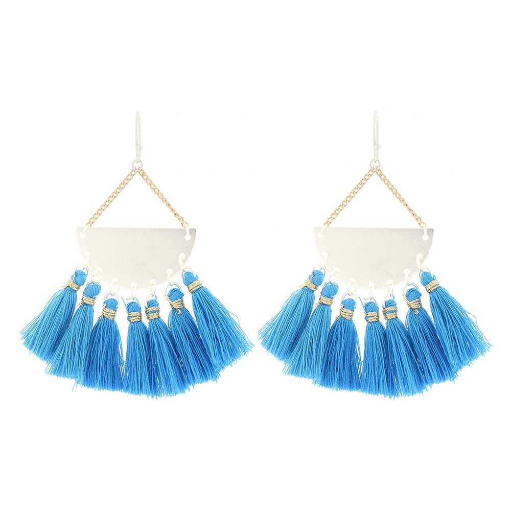 HIPPIE HOOK FRINGE DANGLING EARRINGS