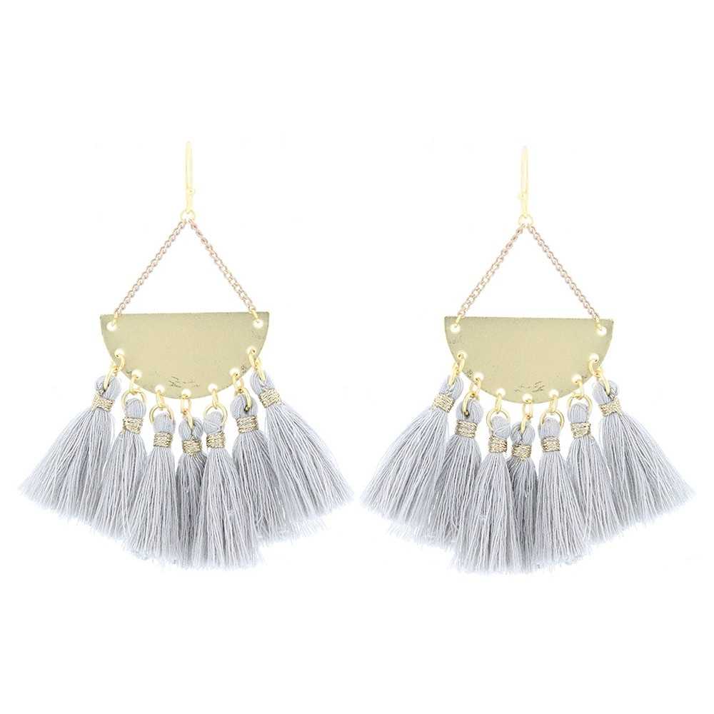 HIPPIE HOOK FRINGE DANGLING EARRINGS