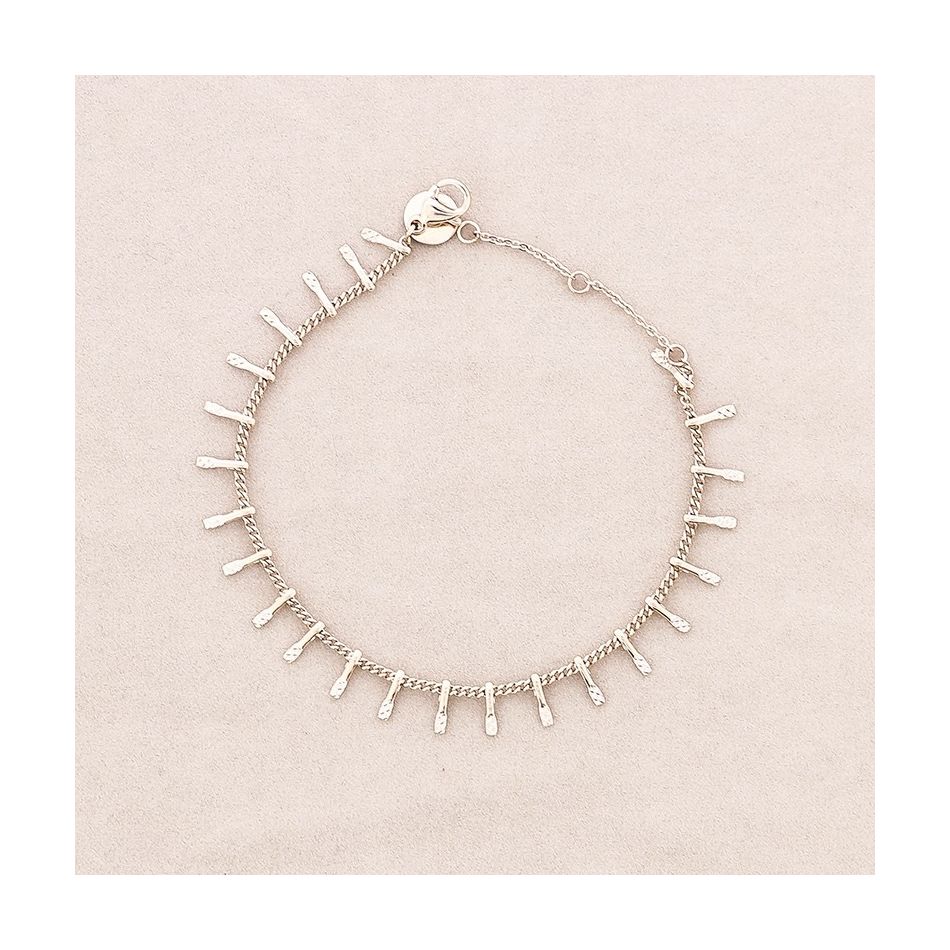 PULSERA ACERO COLGANTES PALITOS