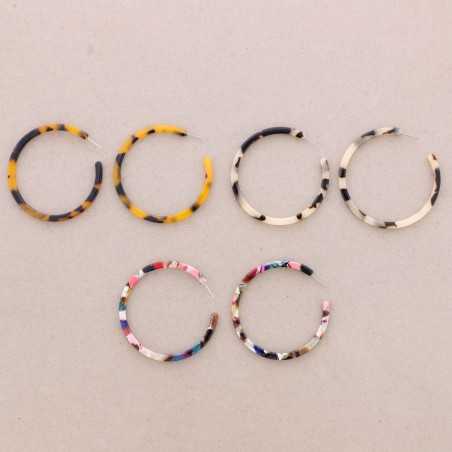 RESIN HOOP EARRINGS