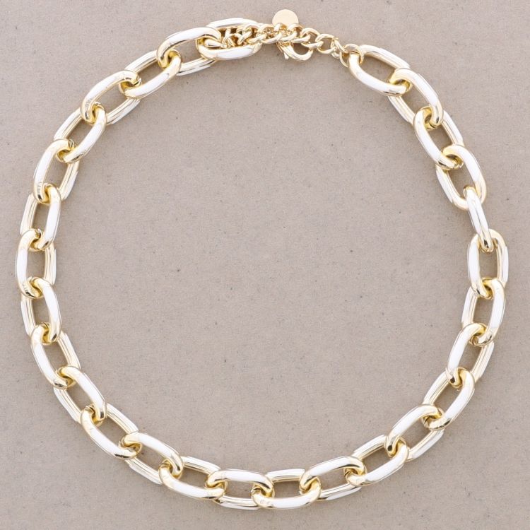 ENAMEL METAL LINK SHORT NECKLACE