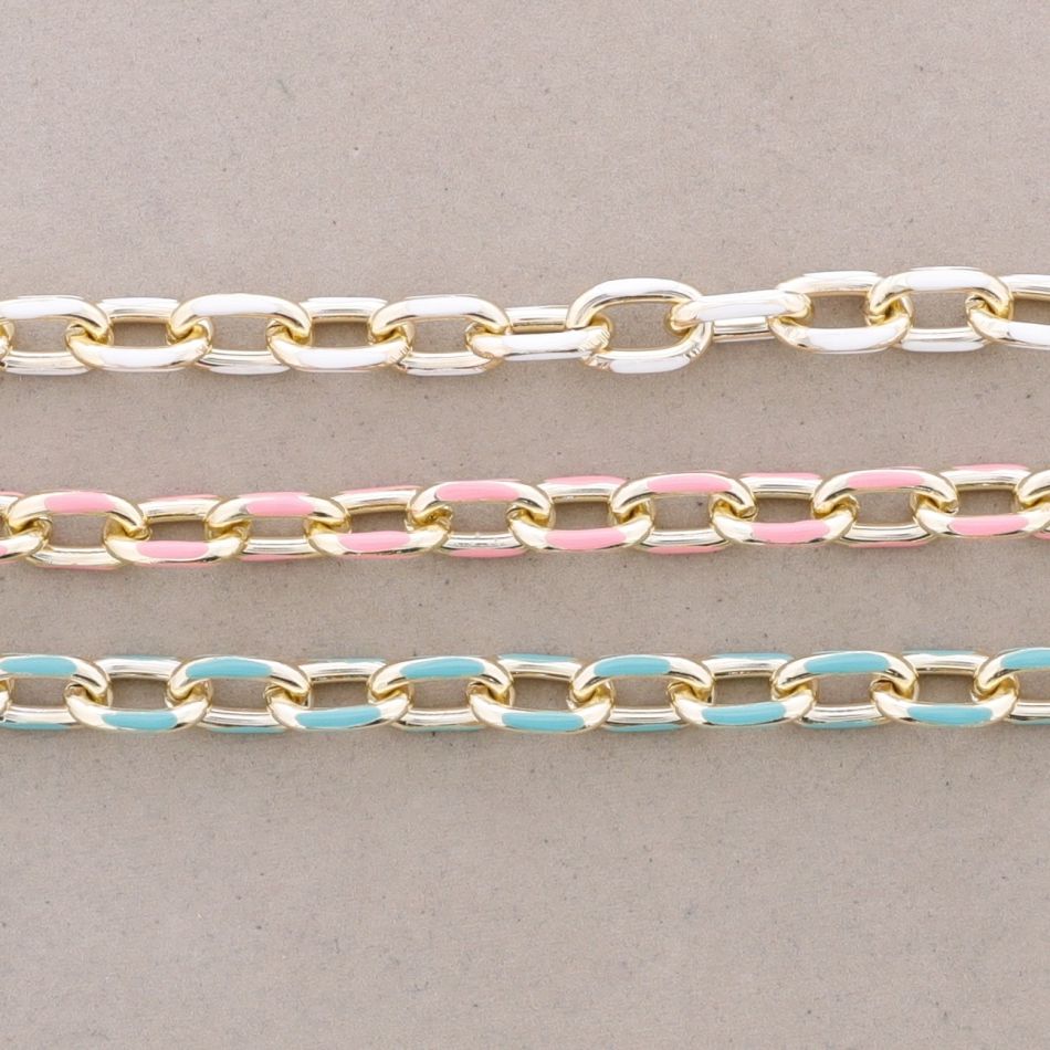 ENAMEL METAL LINK SHORT NECKLACE