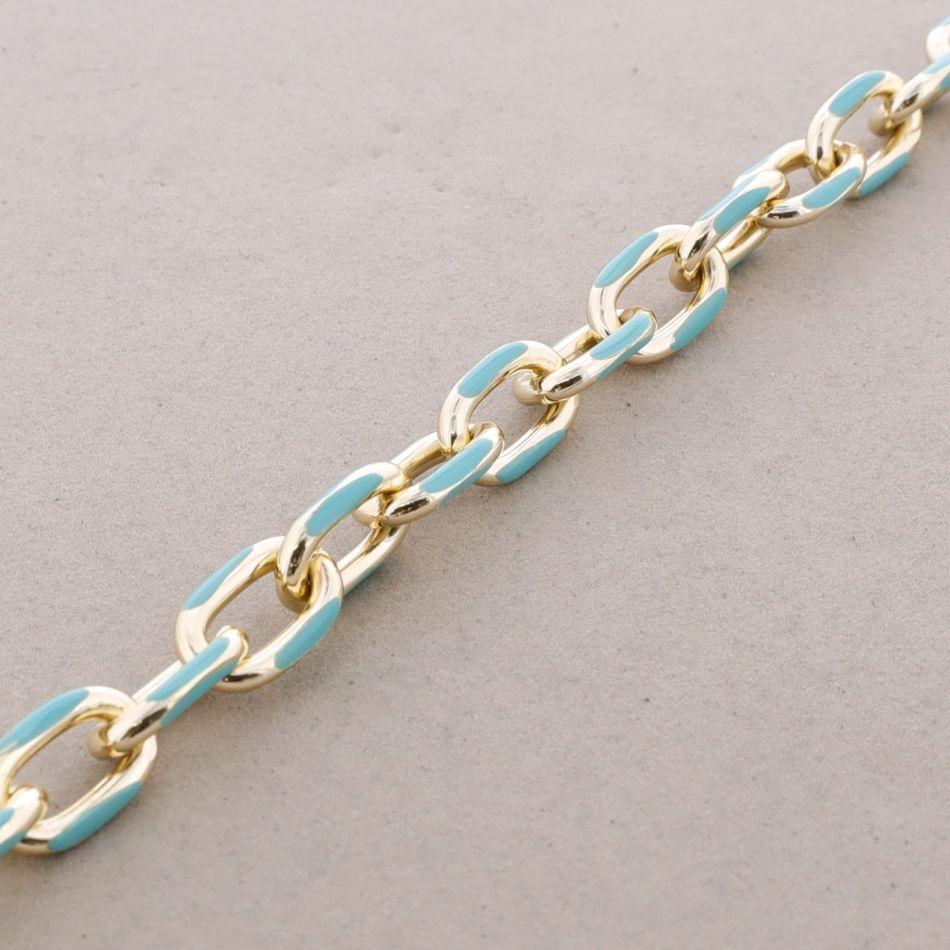 ENAMEL METAL LINK SHORT NECKLACE