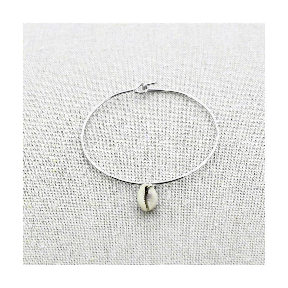 STEEL SHELL PENDANT BRACELET