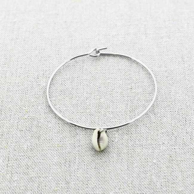 STEEL SHELL PENDANT BRACELET