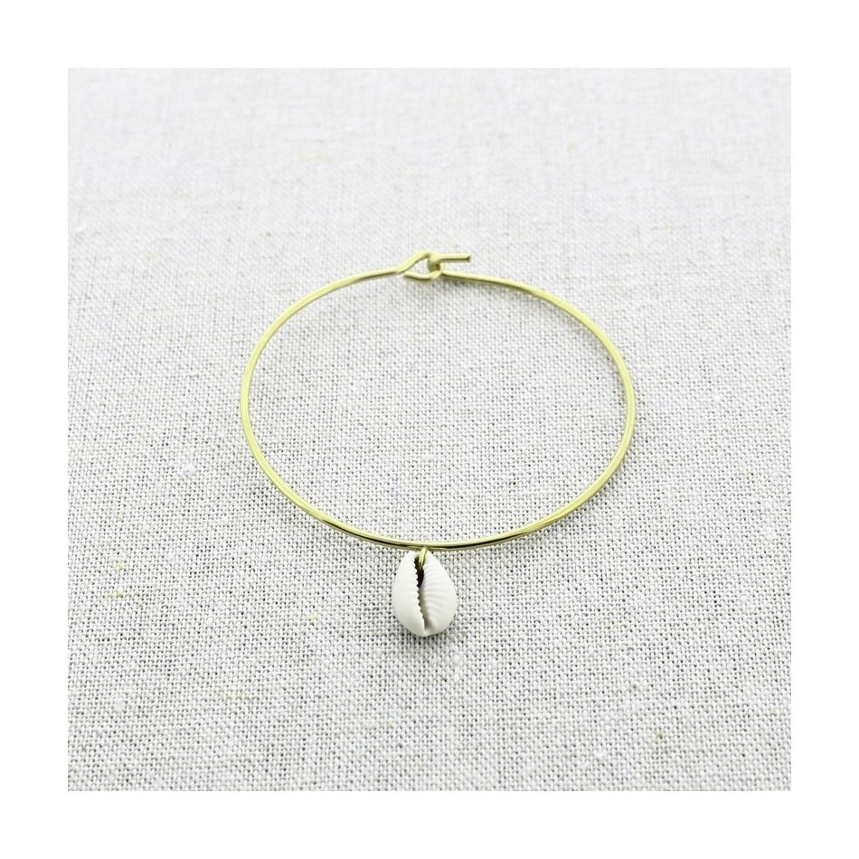 STEEL SHELL PENDANT BRACELET