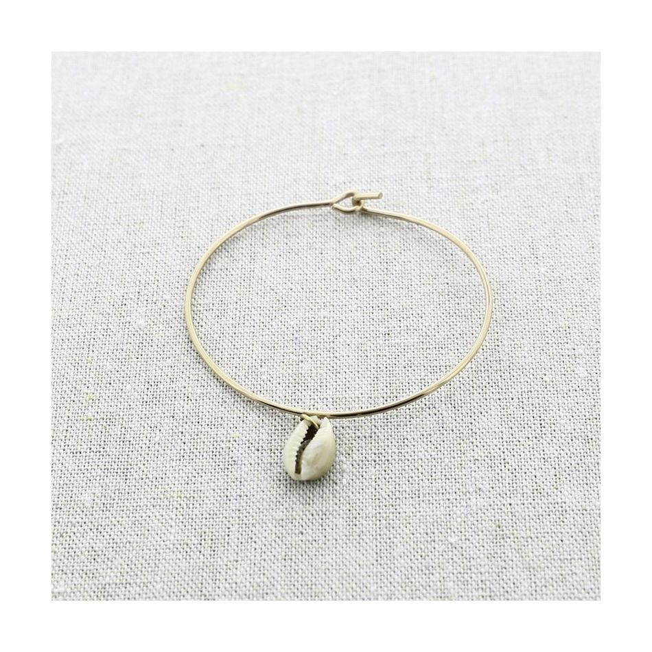 STEEL SHELL PENDANT BRACELET