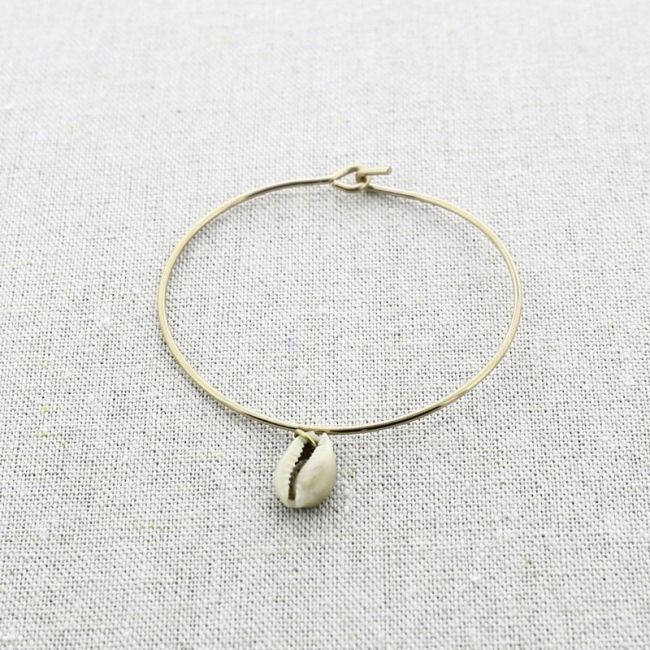 STEEL SHELL PENDANT BRACELET