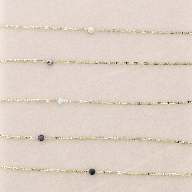 STEEL SHORT NECKLACE WITH FACETED STONE